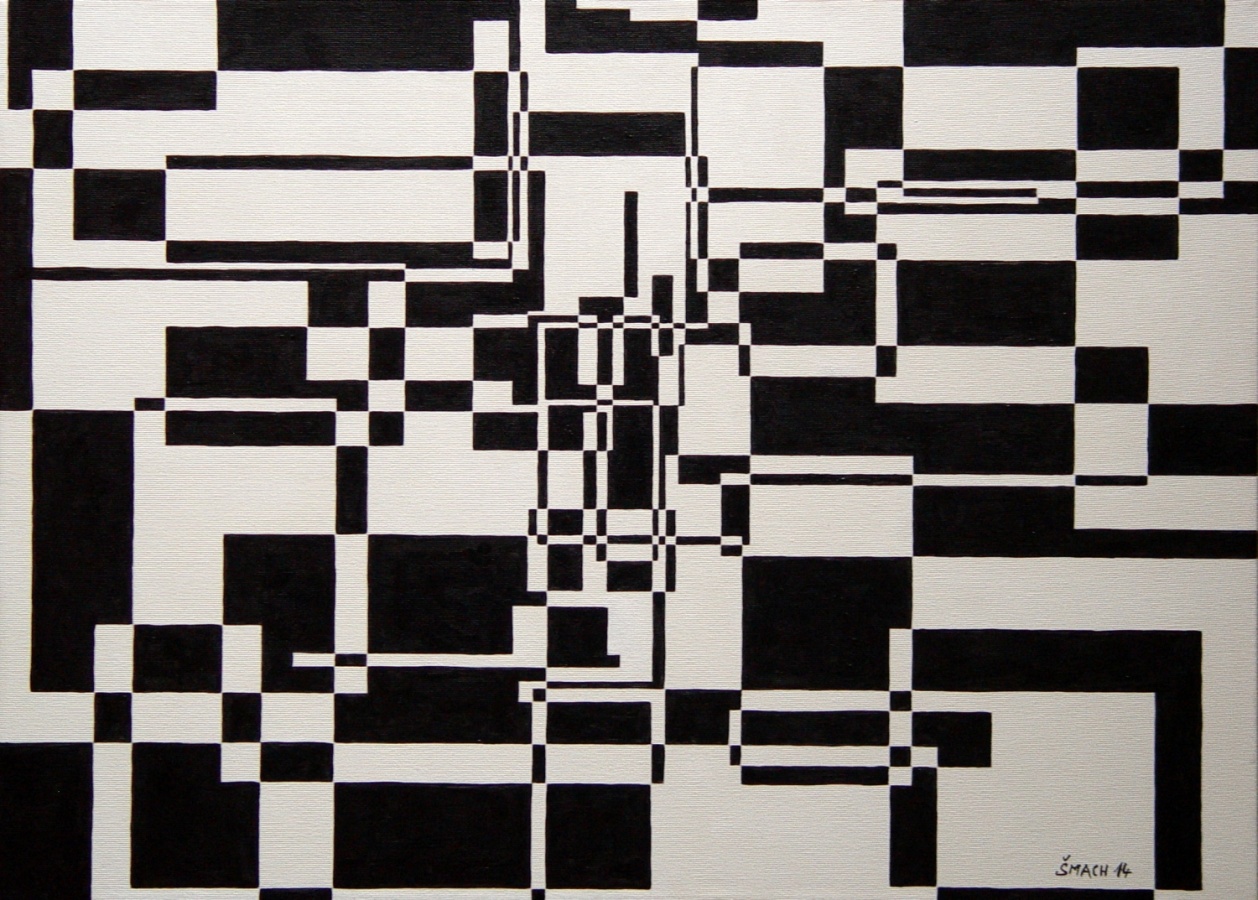 Koncentrace středu, Akryl na plátně, 2014, 50 x 70 cm